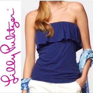 Lilly Pulitzer “Rilo” navy blue tube top. Size s